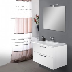 Mobile da bagno Ruby sospeso da 80 cm bianco con specchio lampada led