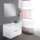 Mobile da bagno Ruby sospeso da 80 cm bianco con specchio lampada led