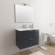 Mobile da bagno Ruby sospeso da 80 cm antracite con specchio lampada led