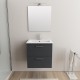 Mobile da bagno Ruby sospeso da 60 cm antracite con specchio lampada led