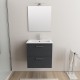 Mobile da bagno Ruby sospeso 60 cm antracite con specchio lampada led e altoparlante bluetooth