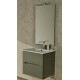 Mobile da Bagno 60 cm Grigio Talpa Sospeso con Lavabo e Specchiera