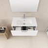 Mobile da bagno Ruby sospeso 80 cm bianco con specchio lampada led e altoparlante bluetooth