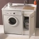Lavatoio coprilavatrice Domestica con vasca DX e mobiletto 106x50x90h cm