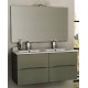 Mobile da Bagno 120 cm Grigio Talpa Sospeso con Doppio Lavabo e Specchiera