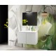 Mobile da bagno Martina sospeso da 90 cm bianco con specchio lampada led