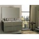 Mobile da Bagno 120 cm Grigio Talpa Sospeso con Doppio Lavabo e Specchiera