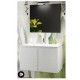 Mobile da bagno Martina sospeso da 90 cm bianco con specchio lampada led e altoparlante bluetooth