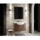 Mobile bagno sospeso Anice da 80 cm con lavabo, specchio e applique integrata in finitura palissandro/larice