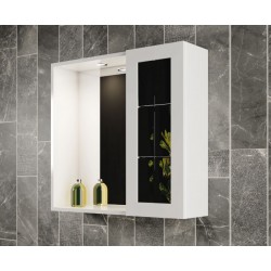 Specchiera bagno bianca 80 x 60 cm con 2 ante sui lati e un faretto  centrale - Vendita Online ItaliaBoxDoccia