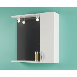 Specchiera bagno bianca 60 x 57 cm ad un'anta predisposta per illuminazione