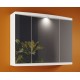 Specchiera contenitore bagno bianca 85 x 66 cm con 2 ante a specchio sui lati e un faretto centrale