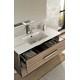 Mobile da Bagno 75 cm Larice Sospeso con Lavabo e Specchiera