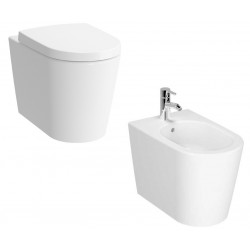 Sanitari Vitra Nest Filomuro Vaso + Bidet in Ceramica Bianco Lucido