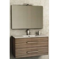 Mobile da Bagno 75 cm Larice Sospeso con Lavabo e Specchiera