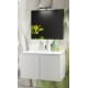 Mobile da bagno Martina sospeso da 90 cm bianco con specchio lampada led