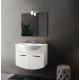 Mobile bagno sospeso Irice da 85 cm con lavabo, specchio e applique integrata in finitura Bianco