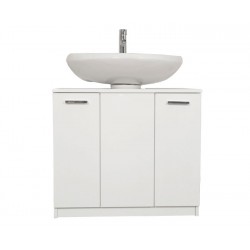 Copricolonna bagno cm 70 universale bianco legno laccato 2 ante