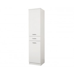 Mobile Multiuso Colonna Singola 34 x 150 cm 2 ante 1 cassetto in legno bianco verniciato