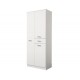 Mobile Multiuso Colonna Doppia 60 x 150 cm 3 ante 1 cassetto in legno bianco verniciato