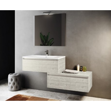 Mobile bagno sospeso Sun da 90 cm con Base Portalavabo e Cassettiera