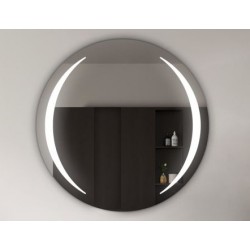 Specchio tondo da Bagno Su Misura Filo Lucido con disegno sabbiato Retroilluminante led 20W mod. spe99