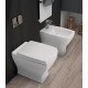 Sanitari Jazz di Artceram Filomuro Vaso + Bidet in Ceramica Bianco Lucido