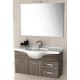 Mobile da Bagno Sospeso 85 cm Larice con Lavabo e Specchiera