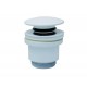 Piletta Click Clack UNIVERSALE In Ottone Con Tappo In Ceramica Bianco Opaco 1"1/4 per lavabo o bidet