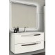 Mobile da Bagno Sospeso 75 cm Bianco Lucido con Lavabo e Specchiera con Accensione Luce Touch