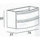 Mobile da Bagno Sospeso 75 cm Larice  con Lavabo e Specchiera con Accensione Luce Led Touch