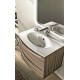 Mobile da Bagno Sospeso 75 cm Larice  con Lavabo e Specchiera con Accensione Luce Led Touch