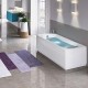 Vasca da bagno 70x170 cm con telaio con 2 pannelli modello calypso di Novellini + batteria miscelatore level paffoni lec040cr