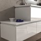 Mobile da Bagno Sospeso 100 cm Bianco con Base Portalavabo e Cassettiera