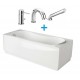 Vasca da bagno 70x170 cm con telaio e 2 pannelli calypso di novellini + batteria miscelatore stick paffoni cod. sk040cr