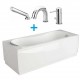 Vasca da bagno 70x160 cm con telaio e 2 pannelli calypso di novellini + batteria miscelatore stick paffoni cod. sk040cr