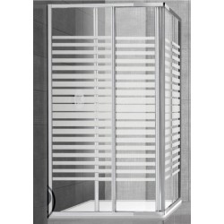 Box Doccia Angolare con Cristallo Serigrafato 3 mm Altezza 185 cm (cod.Han31)