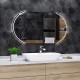 Specchio da Bagno Forma Ovale Retroilluminato led 20W + Altoparlante Bluetooth + Orologio art. spe436