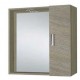 Specchiera bagno con 1 pensile e illuminazione led in finitura rovere fumo