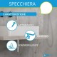 Specchiera bagno con 1 pensile e illuminazione led in finitura rovere bianco