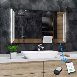 Su Misura Specchio da Bagno Filo Lucido Retroilluminate led con carica batteria cellulare + profumo ambiente art. spe957 