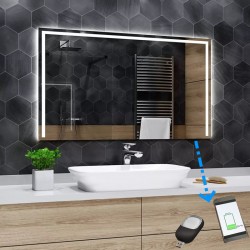 Su Misura Specchio da Bagno Filo Lucido Retroilluminate led con carica batteria cellulare + profumo ambiente art. spe311 