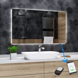 Su Misura Specchio da Bagno Filo Lucido Retroilluminate led con carica batteria cellulare + profumo ambiente art. spe06 