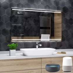 Su Misura Specchio Bagno Smart Filo Lucido Retroilluminante led ad accensione vocale tramite alexa o google assistant art.4420