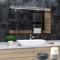 Su Misura Specchio Bagno Smart Filo Lucido Retroilluminante led ad accensione vocale tramite alexa o google assistant art.4425