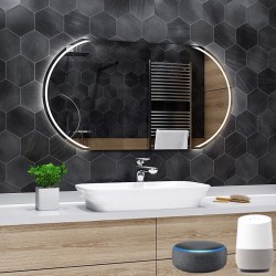 Su Misura Specchio Bagno Smart Filo Lucido Retroilluminante led ad accensione vocale tramite alexa o google assistant art.4429