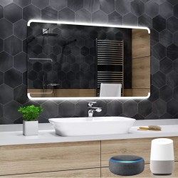 Su Misura Specchio Bagno Smart Filo Lucido Retroilluminante led ad accensione vocale tramite alexa o google assistant art.4430