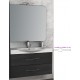 Mobile da Bagno Sospeso 85 cm Grigio Scuro Venato con Lavabo e Specchiera 