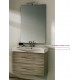 Mobile da Bagno Sospeso 85 cm Larice con Lavabo e Specchiera 