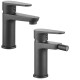 Miscelatori Lavabo + Bidet serie Black in ottone nero opaco